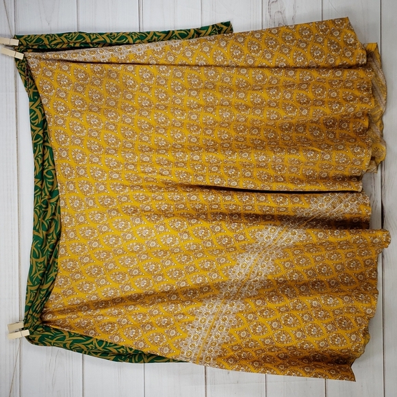 Darn Good Yarn Sari Silk Wrap Skirt Ankle Goddess - Picture 4 of 16